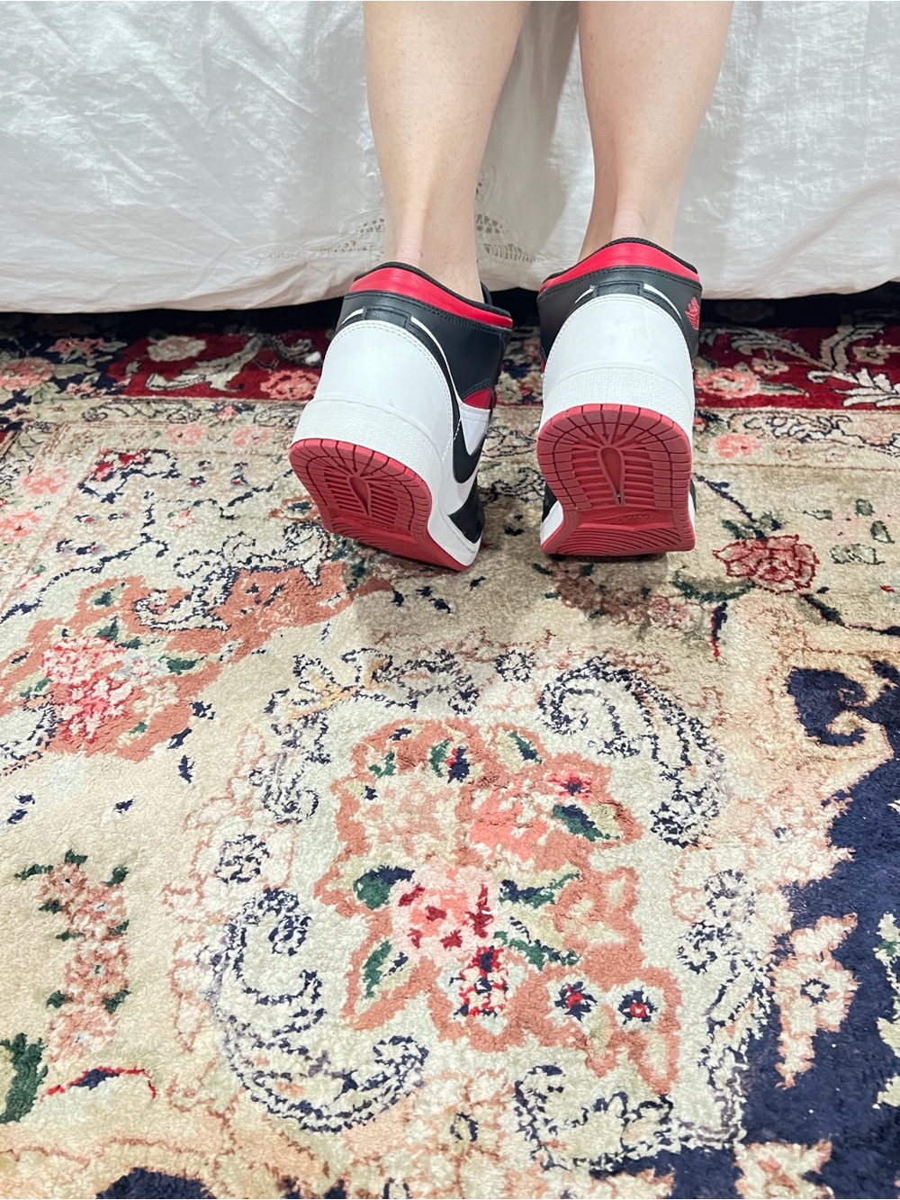Jordan High-Top Sneakers in Black, White & Red. + A LITTLE GIFT 🎁 - Picture 5 of 9